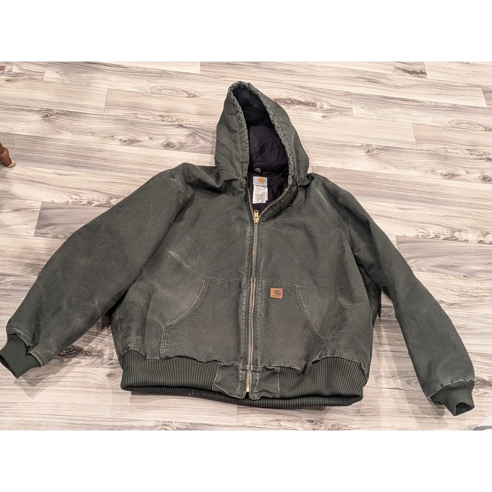 2009 Carhartt Men's J130 MOS Moss Green Sandstone Active Jacket 2XLT Distressed